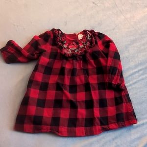 💛3/$20 Girls 12-18M Plaid Red Dress